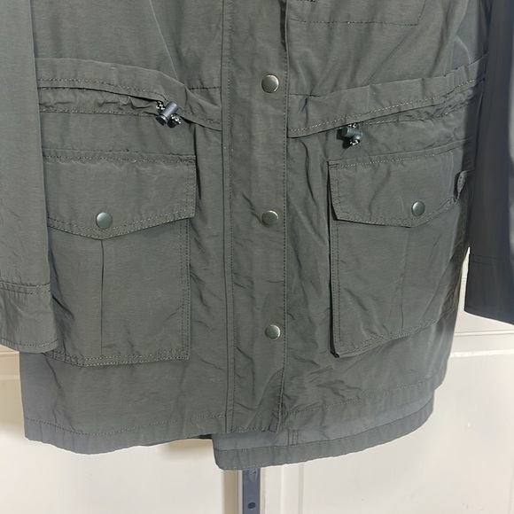 J.Crew Womens Olive Green Full Zip Snap Drawstring Hooded Cargo Utility Jacket S - Picture 4 of 12